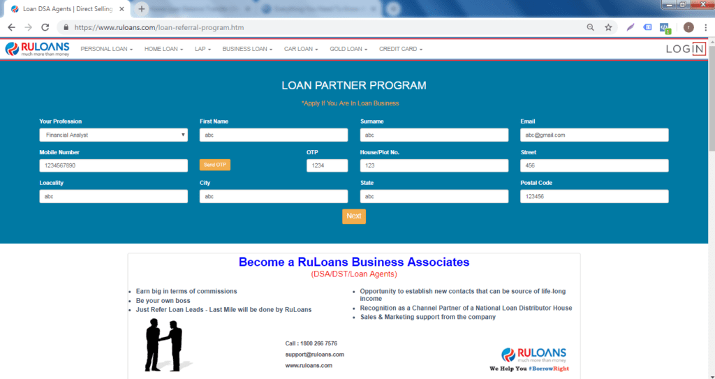 6 easy steps to become a Loan DSA with Ruloans! 3 DSA Page 1