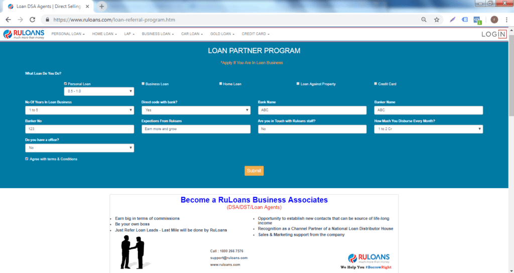 6 easy steps to become a Loan DSA with Ruloans! 4 DSA Page